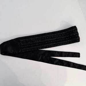 Elegant Black Bejewelled Belt Sash